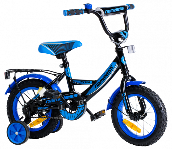 Велосипед 12" NAMELESS VECTOR, черный/ голубой