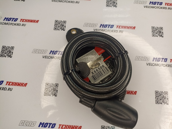 Замок, трос спиральный, с ключом диам.10х180см