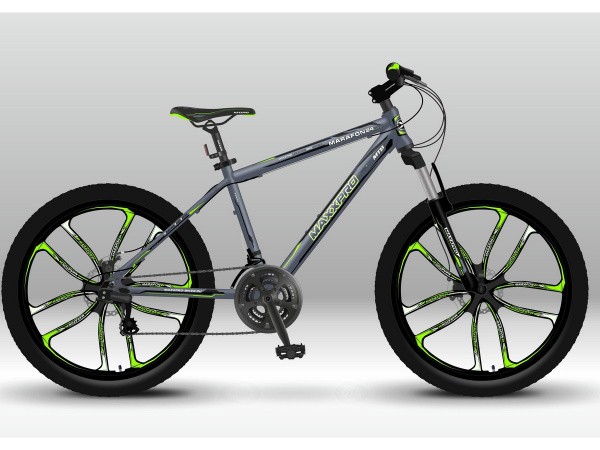 Велосипед MARAFON 24 N2409-3 (серо-зелёный)