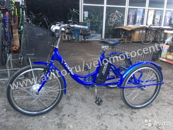 Велосипед 24 3х кол. Электро Torrid синий,чёрный,красный