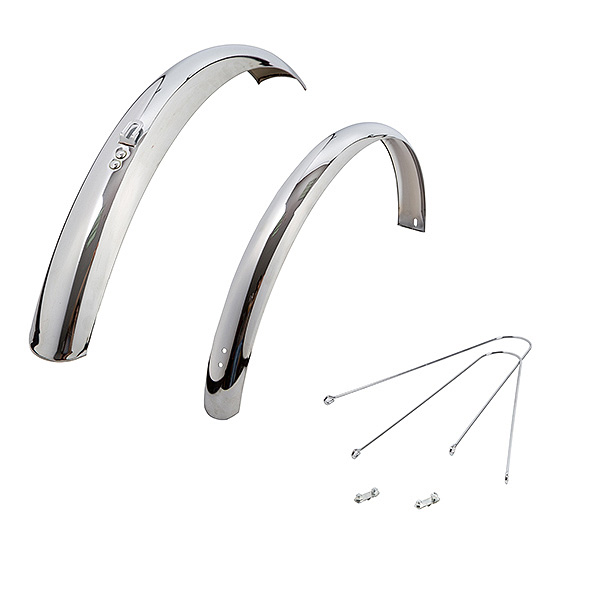 Крылья, переднее и заднее, для складных велосипедов , колесо 24", хром