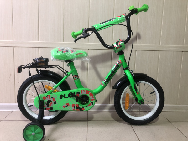 Велосипед 14" Nameless PLAY, зеленый/черный