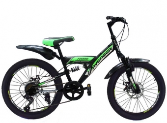 Велосипед 20" AVENGER F200D, черный/зеленый