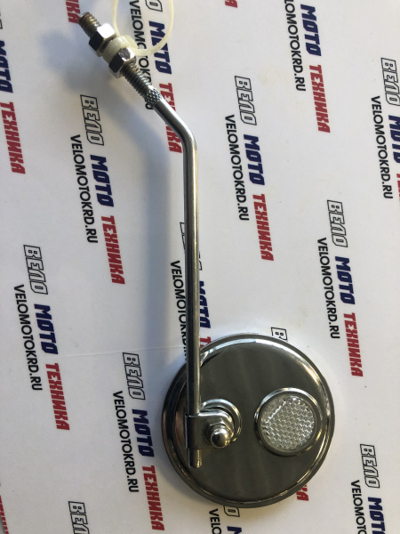 Зеркало велосипедное JY-102, с белым катафотом