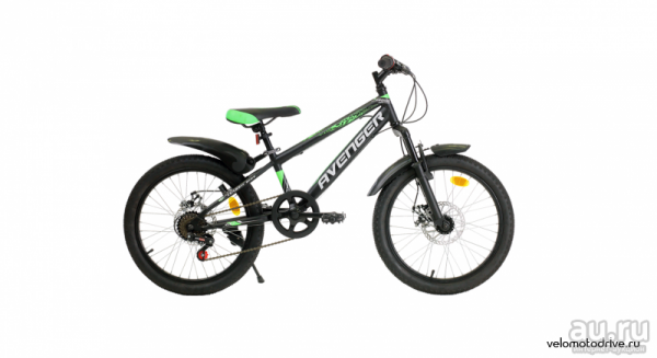 Велосипед 20" AVENGER C201, зеленый/черный
