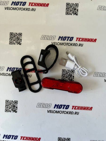 Фонарь задний USBпрямоугольный 5диодов AS1010