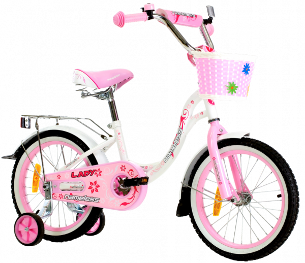 Велосипед 12"  Nameless LADY, белый/розовый