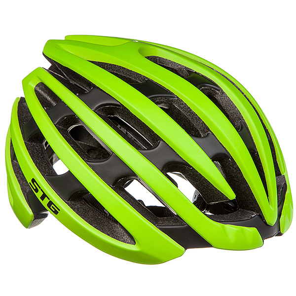Шлем STG, размер M (55-58) cm, HB97-D зелено/черный с фикс застежкой.