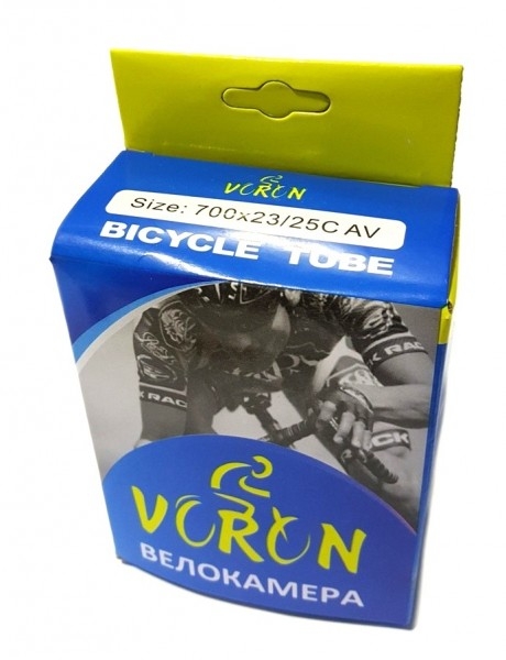 камера велосипедная бутиловая 700x23C (23-633) AV (120g. 50шт. коробка)  бренд  "VORON", завод WANDA