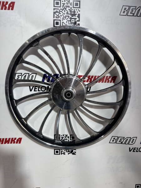 Колесо переднее 20", e-bike, литое, итегрированное, стальное, серебристое