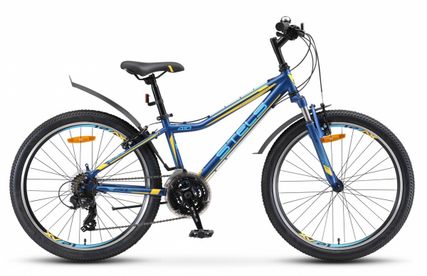 Велосипед 24 Stels Navigator-410 V 24" 13"  21-скТёмно-синий/жёлтый