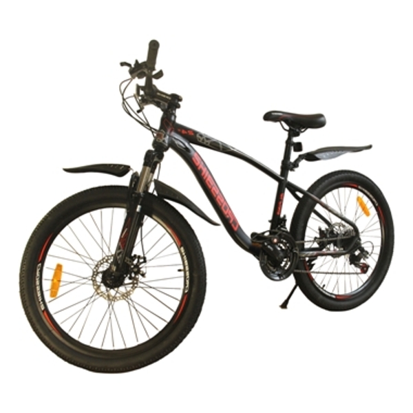 Велосипед Crossbike Alpina 24" черный-красный  (дисковые тормоза, сталь)