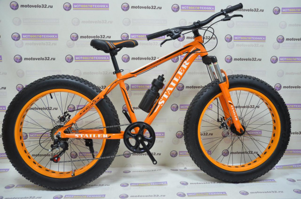 Велосипед Stailer ФЭТ БАЙК 24 (CL20003-6) Аллюминий 7 скоростей с амортизирующей вилкой оранжевый