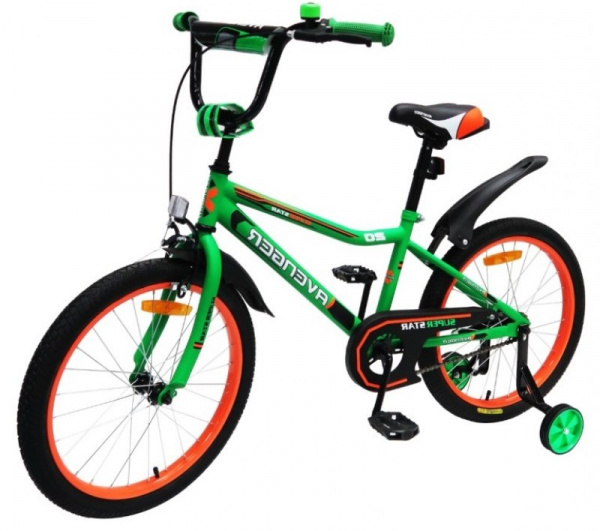 Велосипед 20" AVENGER SUPER STAR, зеленый/черный