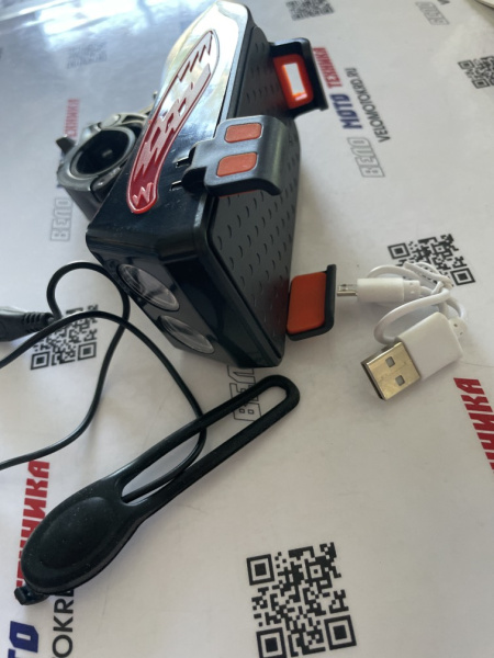 Фара держатель телефона+сигнал USB  FY-319 ST