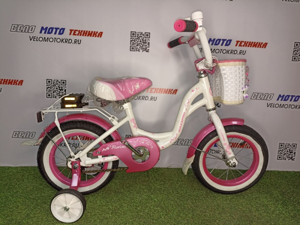 Велосипед 12 FLORINA-N12-1 бело-розовый