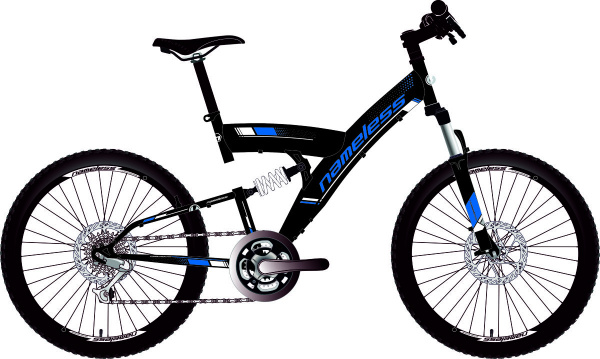 Велосипед 24" NAMELESS V4100, черный мат/синий
