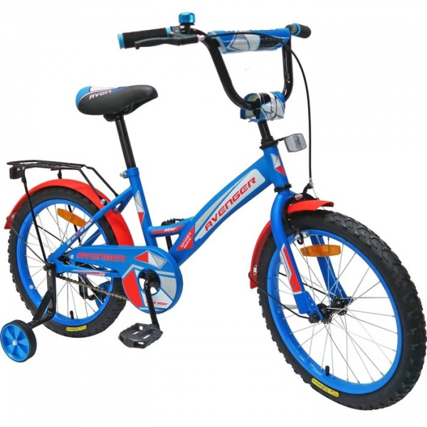 Велосипед 16" AVENGER NEW STAR, голубой/красный (2020-2021)