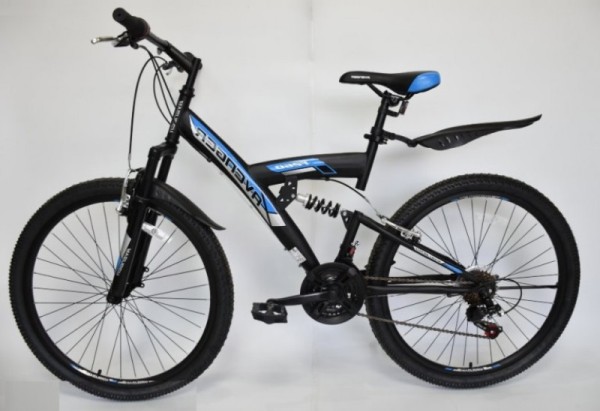 Велосипед 26" AVENGER F260, черный/синий