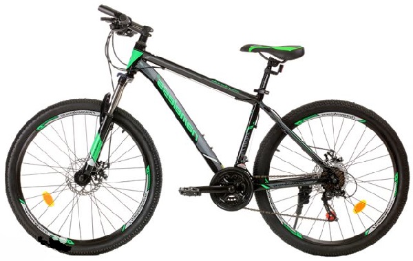 Велосипед 26" Nameless J6700D, черный мат/зеленый, 17"