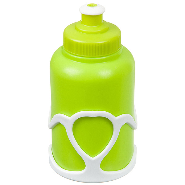 Велофляга STG с флягодержателем детская (Белый Флягодержатель, Зеленая фляга).