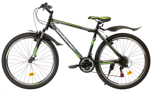 Велосипед 24" NAMELESS V4200D, черный мат/зеленый