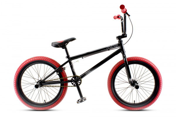 Велосипед 20 BMX KRIT TOP чёрный,красные покрышки