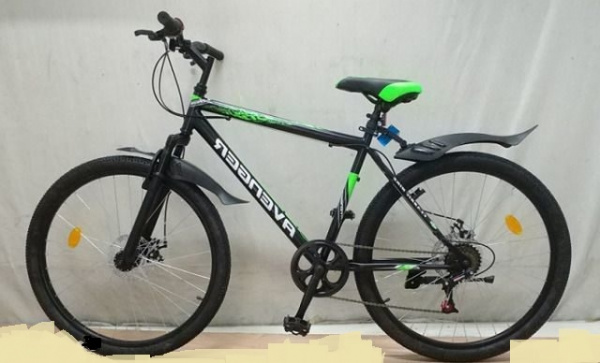 Велосипед 26" AVENGER C260D, черный/зеленый