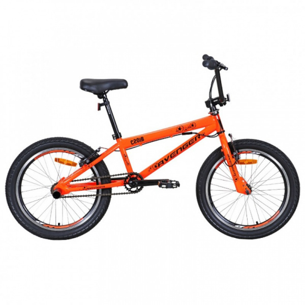 Велосипед 20" AVENGER BMX C201B, оранжевый неон/синий