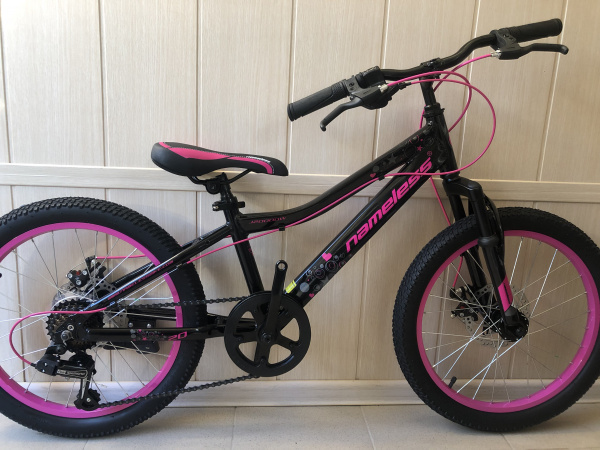Велосипед 20" NAMELESS J2000DW, черный/розовый