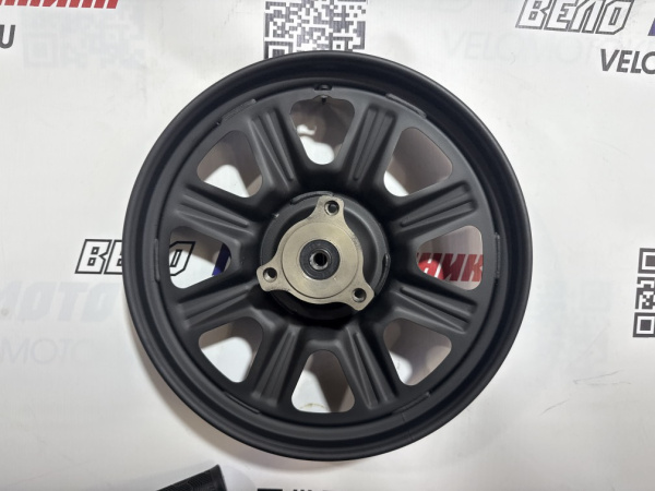 Колесо переднее 16", Monster, литое, итегрированное, стальное, чёрное