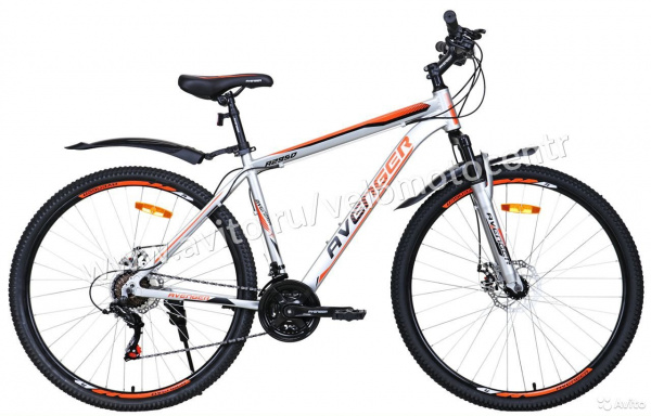 Велосипед 29" AVENGER A295D, серый/оранжевый, 19"