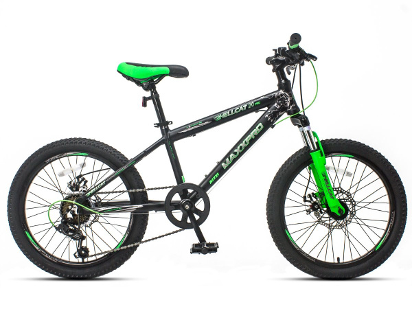 велосипед HELLCAT 20 PRO чёрно-зелёный