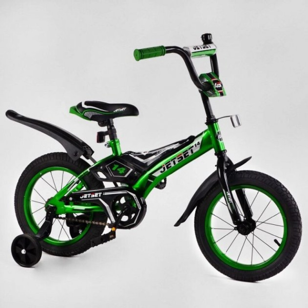 Велосипед JETSET 14" зеленый JS-N1401