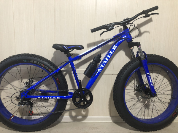 Велосипед Stailer ФЭТ БАЙК 26(CL20003-3) Сталь 7 скоростей с амортизирующей вилкой цвет синий с буты